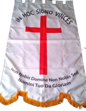 Knights Templar White Poly Satin Banner