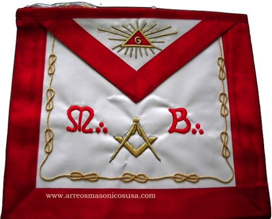 F.Masonic Master Mason Apron MB Red W G