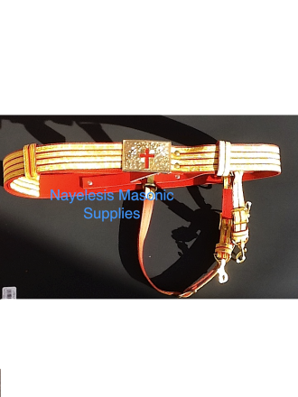 Knight Templar Past Commander Red Gold Belt