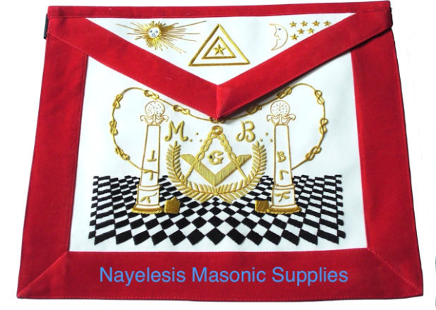 Antorcha Du Grand Orient Masonic Master Mason  Apron Red Velvet