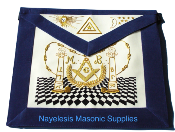 Antorcha Du Grand Orient Master Mason Apron Blue Velvet