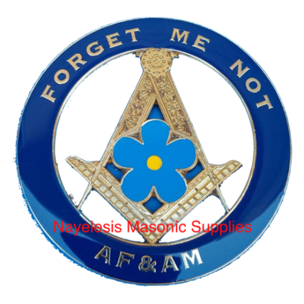 Freemasonry AM&AM Masons Forget  Me Not Auto Rear Emblem