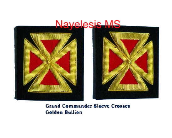 Grand Commandery Sleeve Bullion Crosses