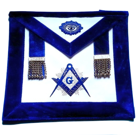 MA-R82 Master Mason Synthetic Heavy Leather Silver Tassels luxury Royal blue Chenille