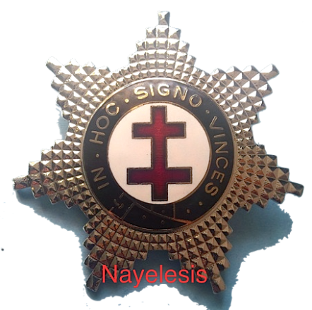 Knight Templar Silver Star Double Cross Heavy Duty Uniform Badge