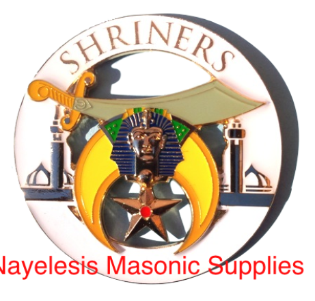 Shriners Universal Cut Out Car Emblem White & Gold