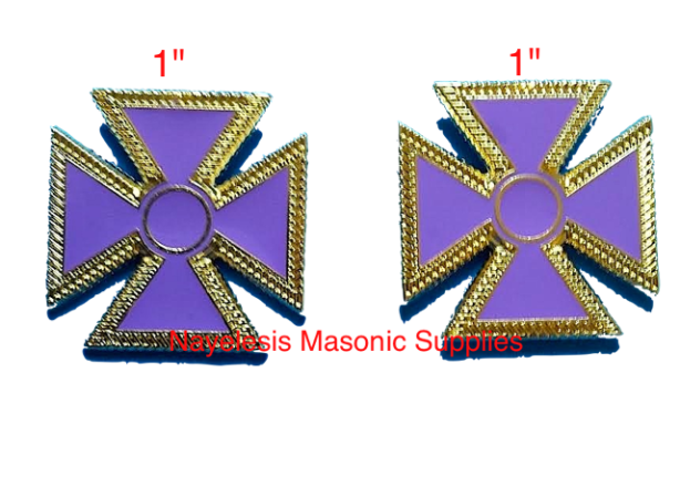 KT Templar Purple Enamel Collar and Sleeve Maltese Crosses