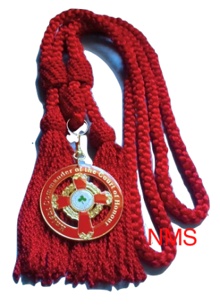 Knight Commander of the Court of Honour Red Silky Cord Collarette Medallion Jewel