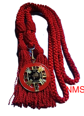 Knight Templar Past Eminent Commander Silky Red Cord Collarette Medallion Jewel