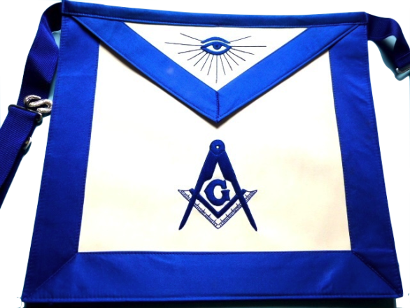 MA-S1 Master Mason Blue Satin Borders Apron