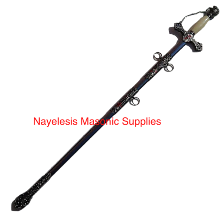 Sir Knight Templar Silver finish Sword  White handle