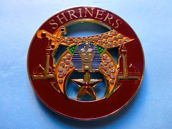 Shriners Cut Out High Quality with white Stones Car Emblem