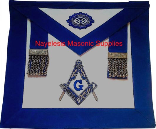 MA-V80 Delux Master Mason Silver Embroidered with Silver Chain Tassels