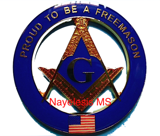 Proud To Be an American Freemason Cut Out Alloy Zinc Auto Emblem