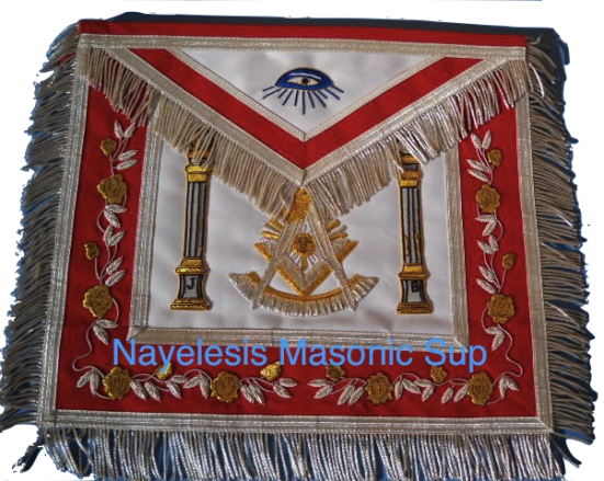 Past Master Apron B&J PIllars RED 0091