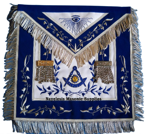 past Master Silver  Tassels Blue Apron