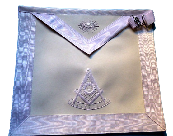 MA-S05 Past Master Elegant White Apron White Threads