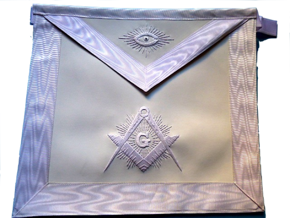 MA-S04 The Lux Elegant White Master Mason Apron White Threads