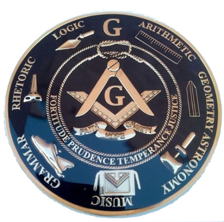 Master Mason Love For The Arts Heavy Alloy Black And Golden Auto Emblem