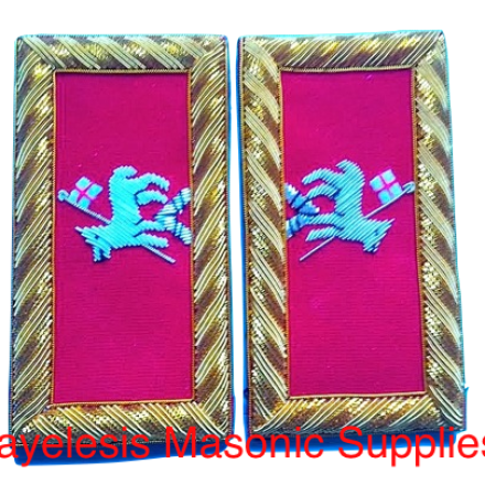 York Rite Templar Generalisimo emeritus Shoulder Boards Golden Bullion