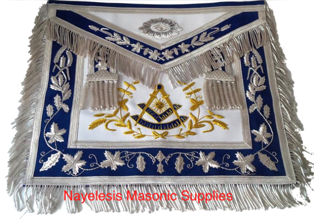 Past Master Regalia Silver and Golden Bullion Apron 	