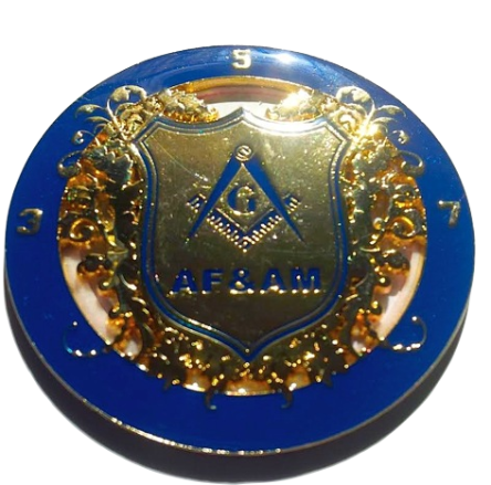 3.5.7 Masonry Key Master Mason Blue And Golden  Ancient Free And accepted Masons  Auto Cut Out Emblem