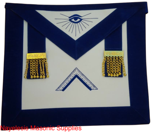 MA-BL9021A Blue Lodge Worshipful master Apron Golden  Tassels