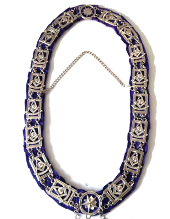 Past Master Collar  Chain Purple Backing Silver finish